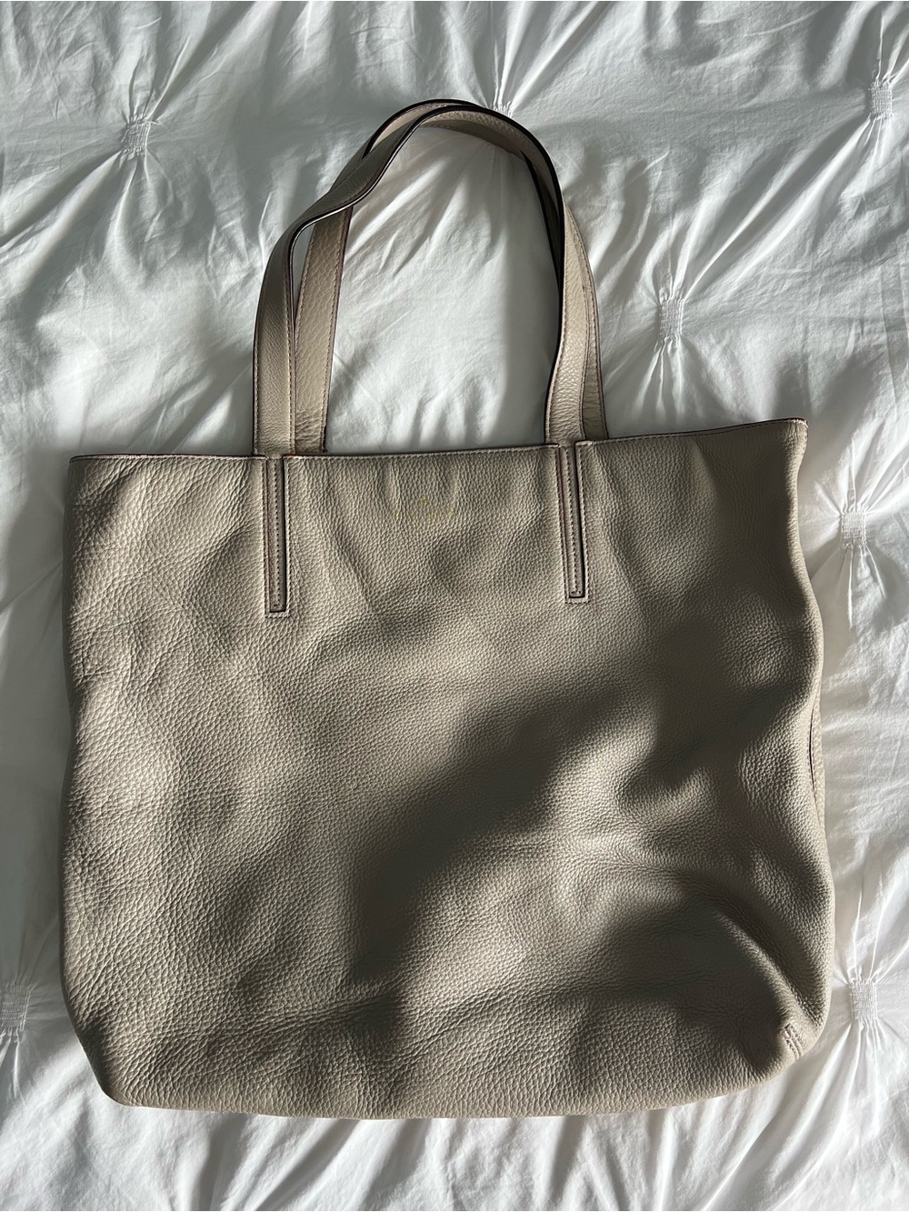 Kate Spade Leather Tote Bag in Light Taupe